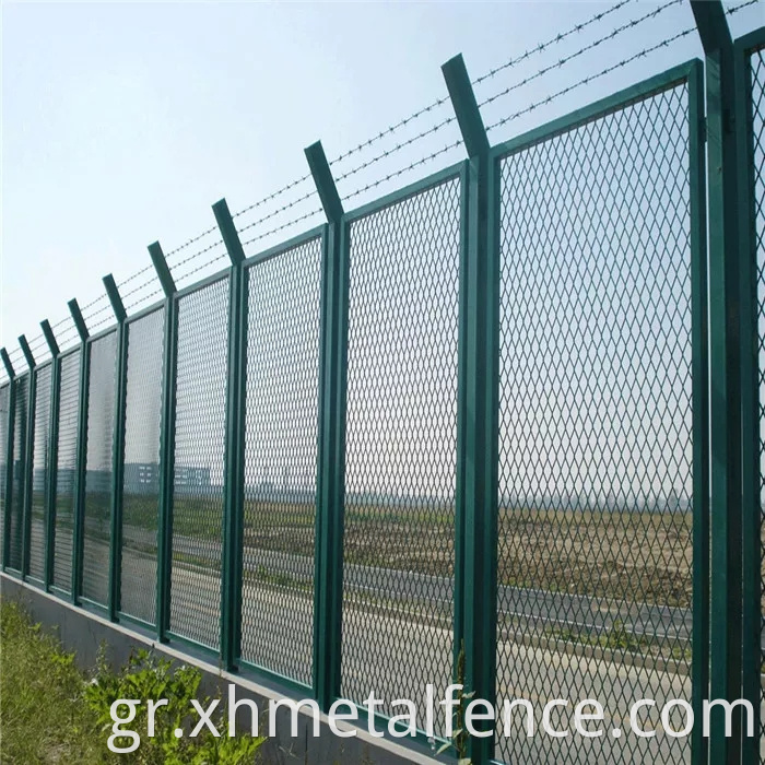 Expanded metal security fence